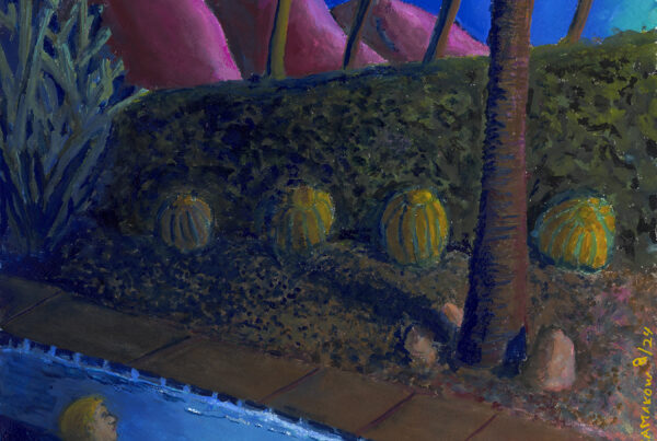 Image: Original painting of a Meteor Shower in Palm Springs by Daniel Samakow